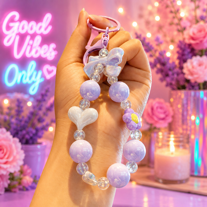 Iridescent Beaded Phone Charm