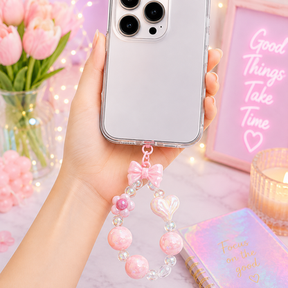 Iridescent Beaded Phone Charm
