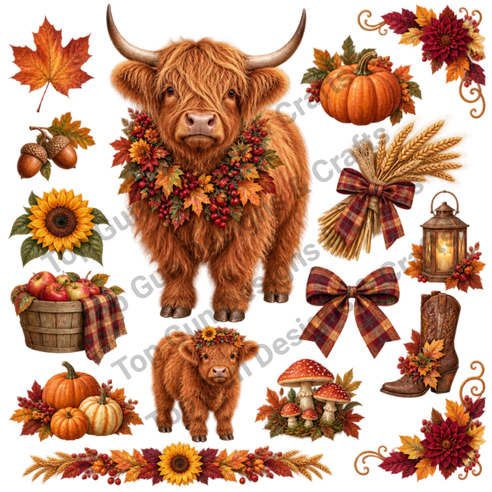 Highland Cow 1-5 – Top Gun Designs & Crafts