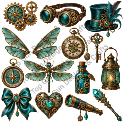 Teal Brass Steampunk Fairy